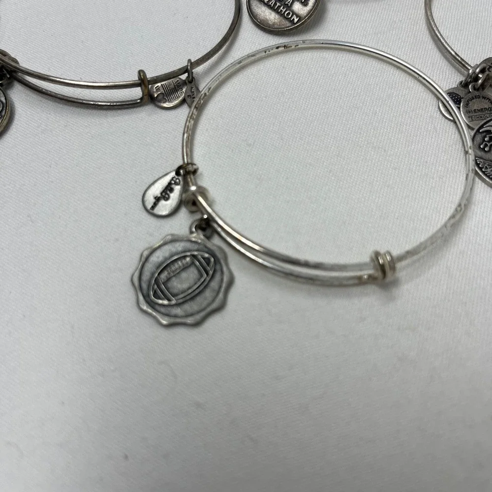 Alex and Ani Bangle Bracelet Lot of 8 Aunt Tree of Life Marathon Football & more